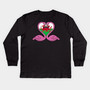 Flamingo Wales Kids Long Sleeve T-Shirt